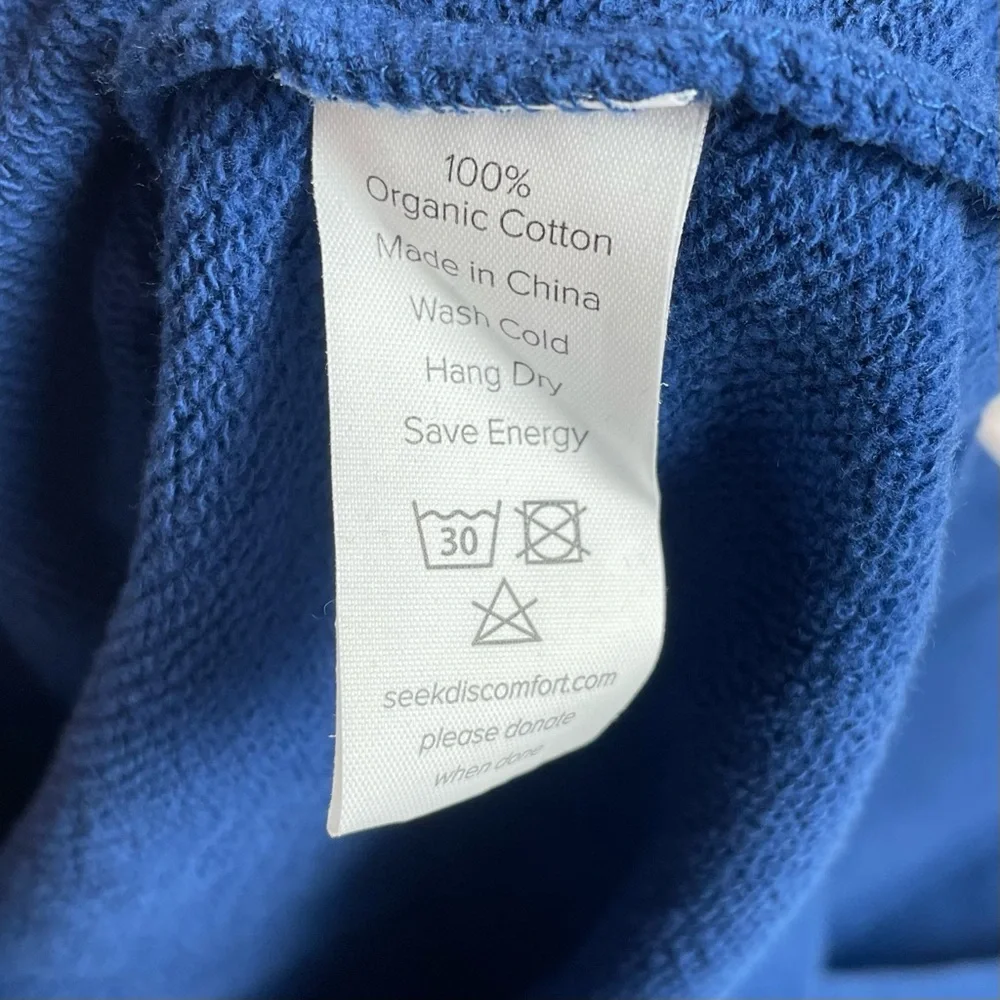 Seek Discomfort Essential Crewneck Sweater Sweatshirt Men’s XS Blue Motivational